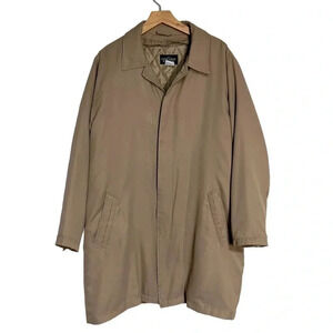 Executive Impulse‎ Mens Beige Trench Coat Overcoat Jacket